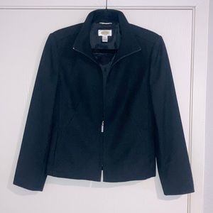 Talbots Women’s Size 4 Black Zip Up Wool Jacket! NWOT! See Pics!